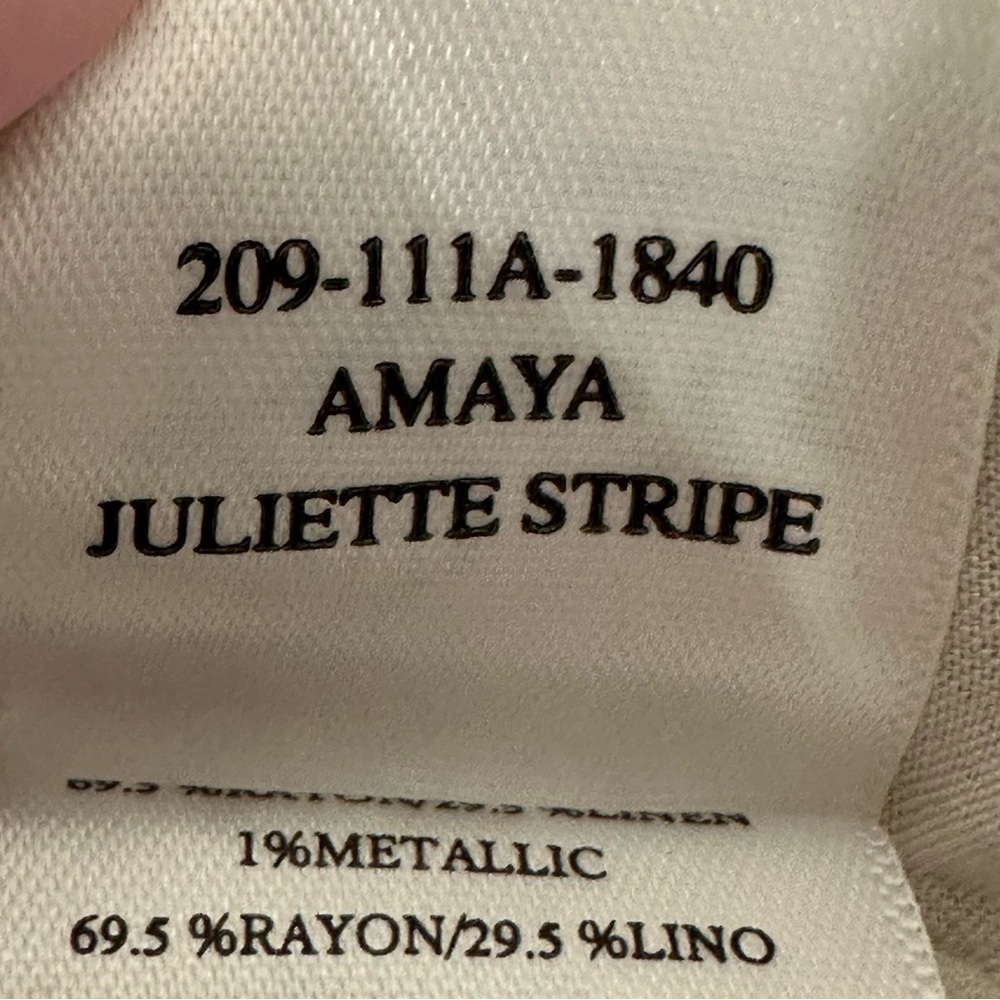 Rails Amaya Dress Juliette Metallic Stripe Pink Linen Midi - Picture 10 of 12
